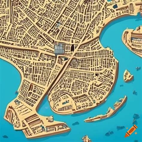 Detailed city map of egypt with landmarks on Craiyon