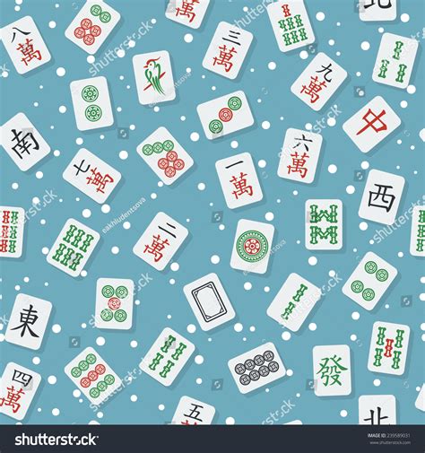 Seamless Texture Flat Stylish Mahjong Majiang Stock Vector (Royalty ...