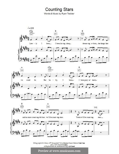 Counting Stars Lyrics And Chords - Sheet and Chords Collection