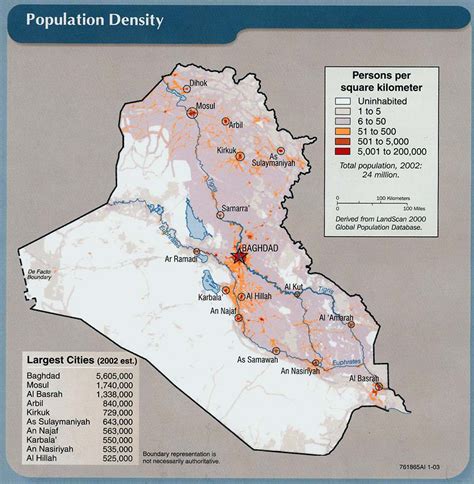 Iraq Population Density Map - Iraq • mappery