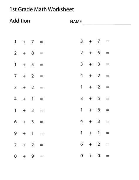 Easy Math Problems Printable | First grade math worksheets, 1st grade ...