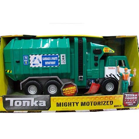 Tonka Mighty Motorized Vehicle - Side-Loader Garbage & Waste Department Truck (Green) - Funrise ...