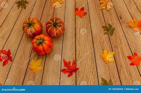 Fall Decor- Pumpkins and Leaves Stock Photo - Image of yellow ...