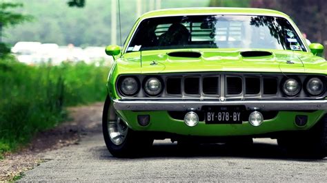 Download wallpaper for 1024x600 resolution | Green Plymouth Barracuda ...