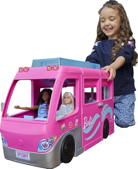 Barbie DreamCamper Vehicle Playset With 60 Accessories Including Pool And 30-inch Slide ...