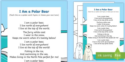 I am a Polar Bear Rhyme (teacher made) - Twinkl