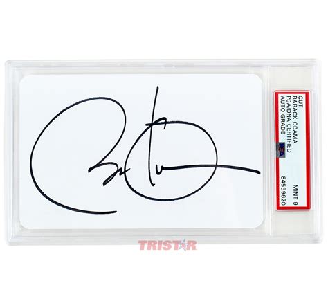 Barack Obama Autographed Cut Signature PSA Grade Mint 9