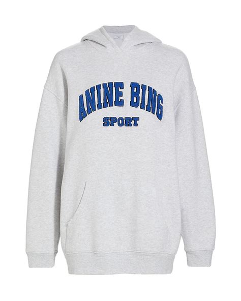 Anine Bing Logo Oversized Hoodie in White | Lyst