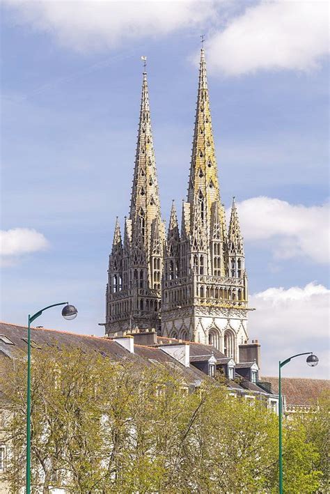 Quimper cathedral, France. Built in the 13th century, Quimper cathedral ...