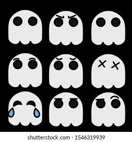 Cute Ghost Sticker Emoji Pack1 Stock Illustration 1546319939 | Shutterstock