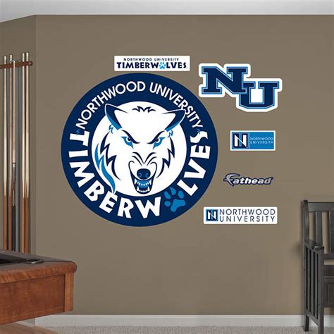 Northwood Timberwolves Logo Wall Decal | Shop Fathead® for Northwood University Timberwolves Decor