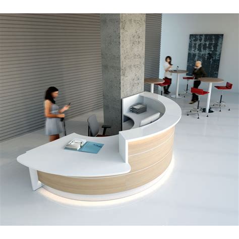 MDD Valde Modern Modular Reception Desk - Curved Low 132.5" x 64.1 ...