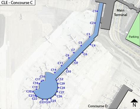 Cleveland Airport Terminal Map Gates