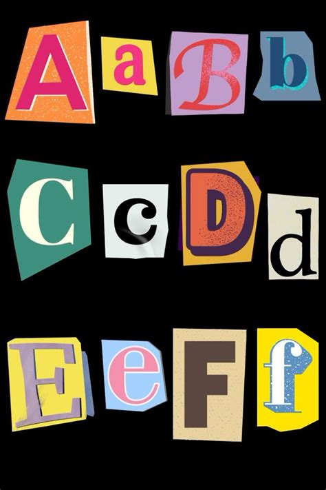 Magazine Letters PNG (A-Z)