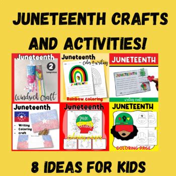 Juneteenth Crafts and Activities Bundle Celebration Idea for Kids.