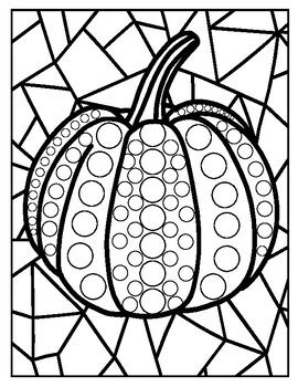 Yayoi Kusama Pumpkins Coloring Pages - Halloween - Fall - Dots - Dot Project