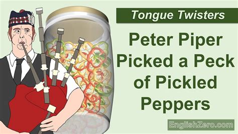 Tongue Twister 5- Peter Piper Picked a Peck of Pickled Peppers - YouTube