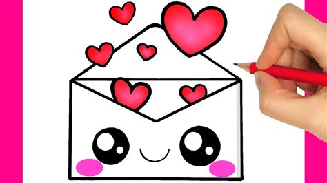 COMO DIBUJAR UNA CARTA DE AMOR KAWAII FACIL - YouTube