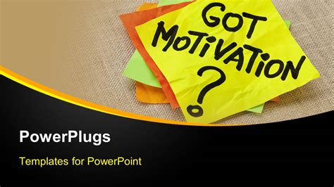 PowerPoint Template: Motivation post it sticky notes on canvas, business background with black ...