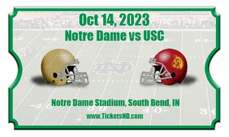 Notre Dame Fighting Irish vs USC Trojans Football Tickets | Oct 14, 2023