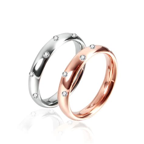 Titanium Stainless Steel Rings For Women Simplicity Cubic Zirconia Fashion Jewelry Wholesale-in ...