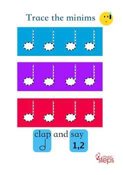 Music Theory Note Values for Kids | Minim Rhyme Song MP3 and Worksheets