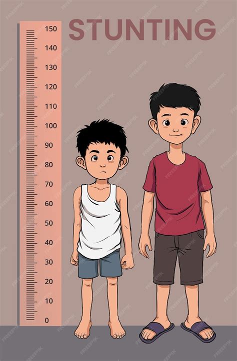 Premium Vector | Illustration of stunting in children