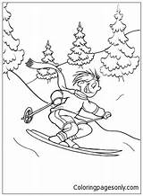 Olympic Downhill Skiing Coloring Pages Printable sketch template
