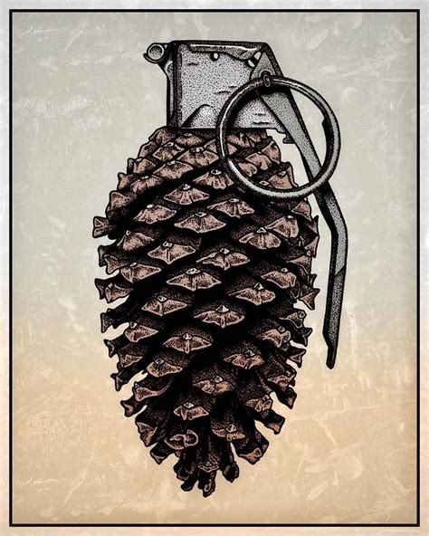 Taylor Harpster on Instagram: “Colored version of my Pinecone Grenade ☠️ • • #pinecone #grenade ...