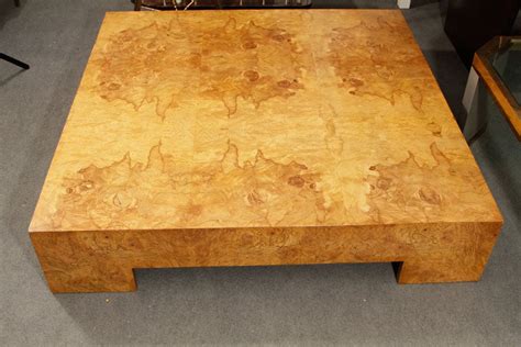 Parsons style Square Burl Wood Coffee Table by Milo Baughman at 1stDibs | square burlwood coffee ...