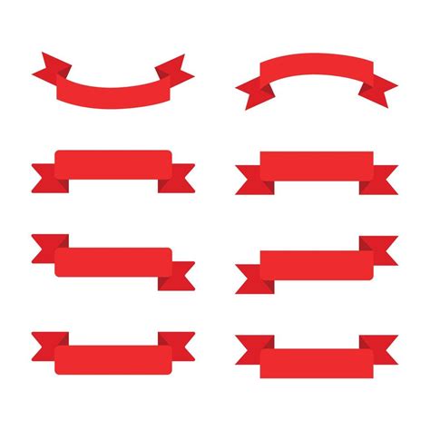 Set of Red Ribbon Vector 12147119 Vector Art at Vecteezy