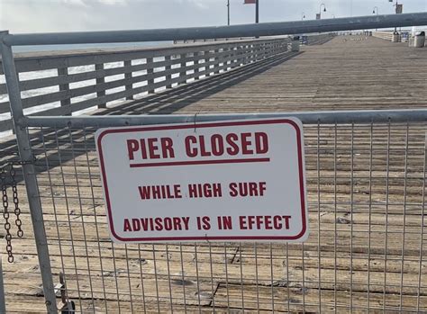 The Pismo Beach Pier closes at midpoint today amidst high surf advisory ...