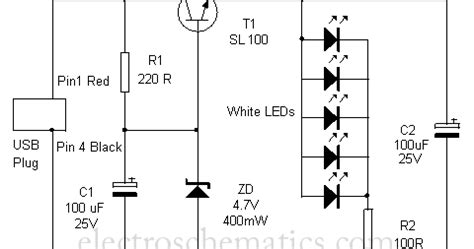 USB Reading Lamp Circuit Diagram