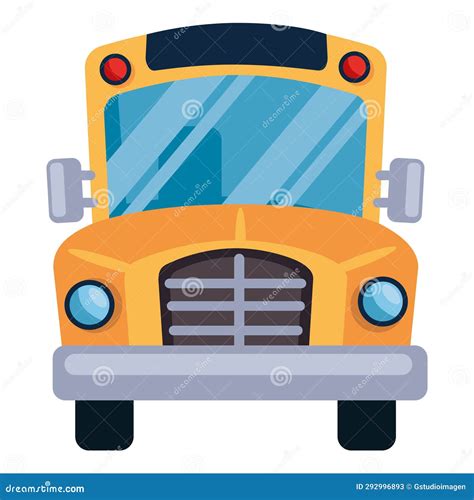 School bus front view stock illustration. Illustration of yellow - 292996893