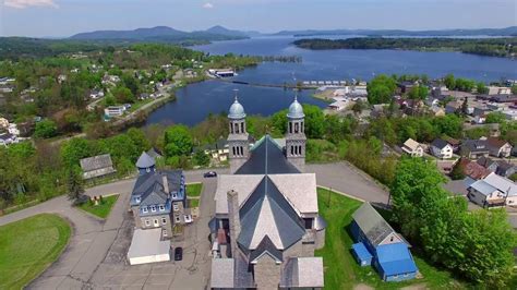 Newport VT on Lake Memphremagog - 4K HD Aerial Tour - Green Mountain ...