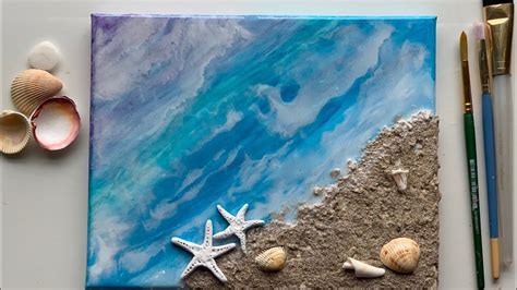 Epoxy Resin Art, Resin Seascape Painting, Real SAND & SHELLS, Step by ...