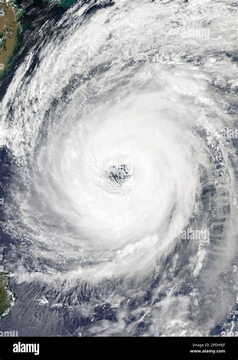 Super Typhoon Trami neared Japan, satellite image Stock Photo - Alamy