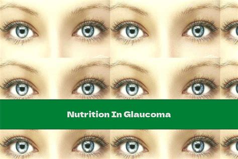 Nutrition In Glaucoma - This Nutrition