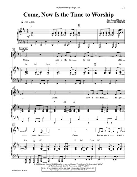 Come Now Is The Time To Worship Sheet Music PDF (Brian Doerksen) - PraiseCharts