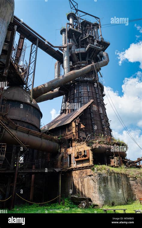 The Historic Carrie Blast Furnace, now abandoned, part of Carnegie's Pittsburgh Steel Mills in ...