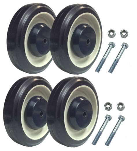 Shopping Cart Replacement Wheels with Axles Set of 4 - Mapp Caster