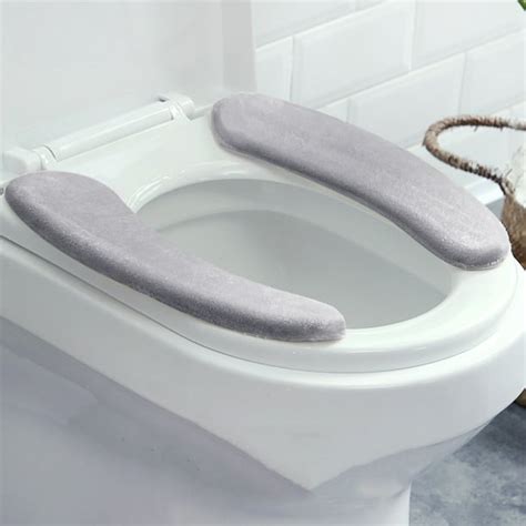 2 Pcs Toilet Seat Cover Toilet Seat Warmer Memory Toilet Seat Cushion Washable Pad Warmer Pad ...