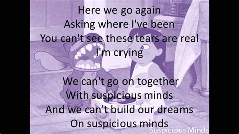 Suspicious Minds lyrics - YouTube