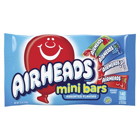 Buy Airheads Candy, Variety Bag, Individually Wrapped Assorted Fruit Mini Bars, Party, Non ...