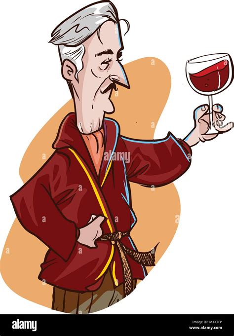 Vector illustration old man drinking wine Stock Vector Image & Art - Alamy