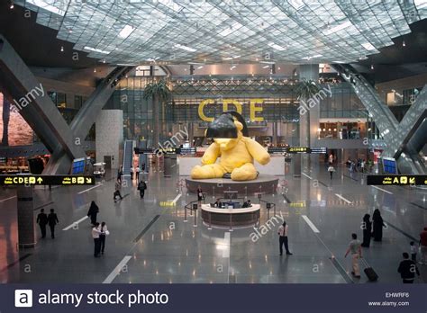 Doha Qatar Hamad International Airport. terminal interior Stock Photo ...