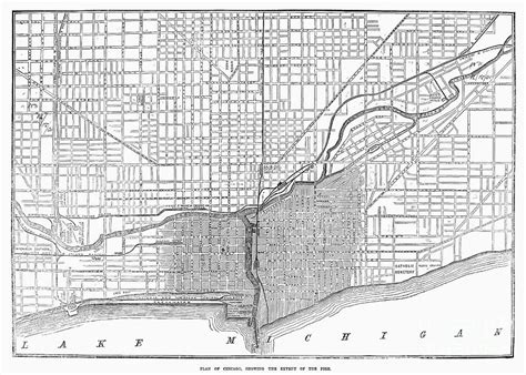 Chicago Fire Map, 1871 by Granger