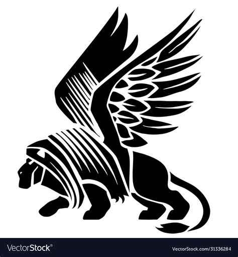 Sphinx logo in black tattoo isolated object Vector Image