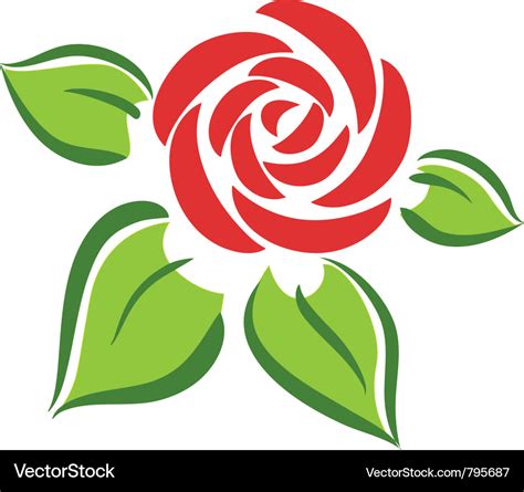 Rose flower symbol tattoo Royalty Free Vector Image