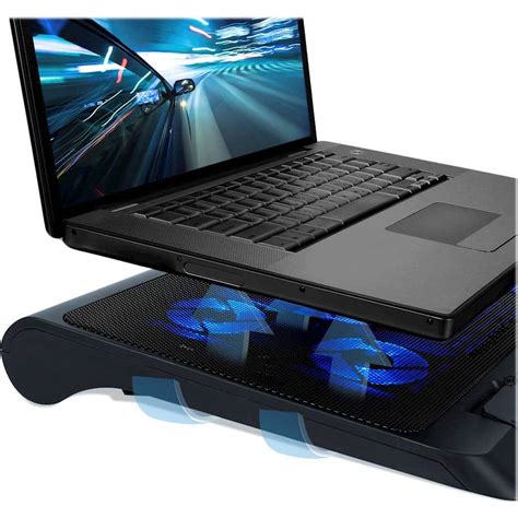 Best Buy: ENHANCE Gaming Laptop Cooling Pad Stand with LED Cooler Fans Blue ENGXC10100BKEW